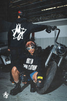 Art In Human Clothine Black Signature “ Rockstolic “ Oversize Hoodie